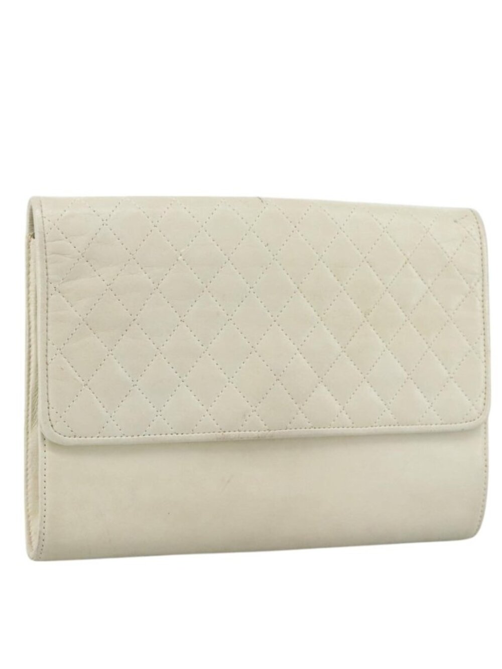 SAINT LAURENT Clutch Bag Leather White